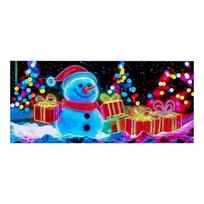 Christmas Door Cover for Garage Holiday Neon Santa Sleigh Print Christmas Door Covers for Front Door Outdoor Decorative Banner One Size