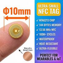 10Pcs 10Mm Diameter High Temperature Rfid Nfc Fpc Tags Nxp Nfc213 Mini Cards 13.56Mhz Anti-Fake Anti-Metal Passive Rf Card 10pcs