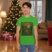 Santa Abducted by Cannibals T-Shirt | Retro Comic Horror Christmas Graphic Tee L