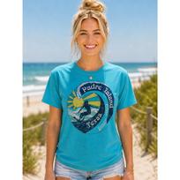 Padre Island Texas retro surf tee shirt for men or women. Surfer dude. Size L. M