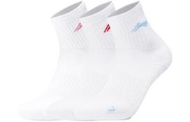 Li Ning SS23 Crew Socks Women's 3 Pack White AWTS005-2 F