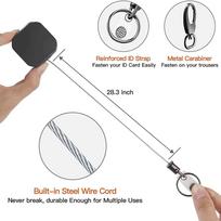 Heavy Duty Metal Retractable Carabiner Keychain Belt Badge Reels Clip 28.3Inch Reinforced Steel Wire Cord CN