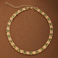 Nauji prabangūs 18K paauksuoti karoliai moterims laboratorijoje smaragdo cirkonio megztinis karoliai Chokers vintage Artdeco papuošalai Gif 45cm žalia