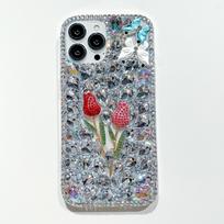 Tulip Diamond Tinka Apple IPhone16ProMax Prabangus Anti-fall 15ProMax Visiškai dengiantis 14 Mobiliojo Telefono dėklas iPhone11