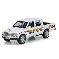 1/32 mastelio TOYOTA Hilux pikapo žaislinis automobilis Modelis Metalinis lietas lydinio transporto priemonė Miniatiūrinis su atitraukimo mechanizmu Garsas ir šviesa Kolekcija Dovana Vaikams balta