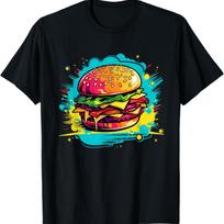 Colorful Burger T-Shirt S juoda