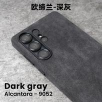 Magnetinis ALCANTARA dėklas Samsung Galaxy S25 S24 Ultra 5G, prabangus verslo, superautomobilio stiliaus, toks pat prabangus zomšinės odos telefono dėklas for S25 Ultra tamsiai pilka spalva