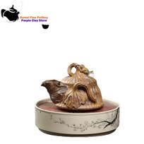 Yixing purple clay teapot raw ore section mud purple clay frog lotus seed hand held teapot tea set