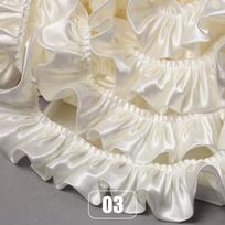 10 Meter 5.5cm Width Double Layer Satin Wrinkled Headscarf Curtain Home Textile Cushion Blanket Edge Folded Lace 10 M