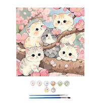 Painting By Number Kits Colorful Cats Lounge Modern Living Room DIY Digital Oil Painting Animals Coloring Handpaint Home Decor