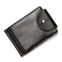 Man's Wallet Dollar Clip Identification Card Holder Bag Clamshell Buckle Wallet Zipper Change Purse Beige