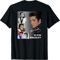 Great Moment Store Men's Elvis Presley Printed T-Shirt, Black, Small S juoda