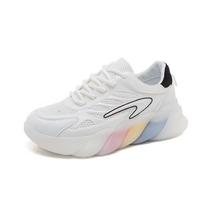 Popcorn sole dad shoes women's 2021 summer new thick-soled little white shoes mesh breathable heightening sneakers B08 35