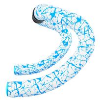 Supacaz Cycling Handlebar Tape Super Sticky Kush Splat Limited White with Neon Blue Neon Blue Star Plugz - - - - +