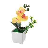 Bonsai Simulated Butterfly Orchid Potted Artificial Flower Bonsai Plants  Home Office Vase Wedding Home Room Decoration geltona