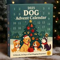 2D Dog Advent Calendar 24 Pieces with Breed Ornaments Christmas Countdown Calendar Reusable Festive Dog Breed Ornaments L