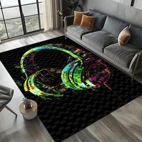Colorful Music Note Score Cartoon Dream Area Rug, Non-Slip Floor Mat for Living Room Bedroom Home Sofa Decoration, Kids Carpet 40x60cm