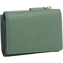 Small Wallet for Women RFID Blocking Genuine Leather Card Holder Minimalist Tri-Fold Purse with Zipper Coin Pocket