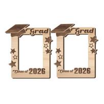 Graduation Photo Frame, Class of 2026 Wooden Picture Frame, Tabletop Standing Photo Display Holder Gifts for High School, College Graduates A