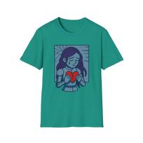 Unisex Softstyle T-Shirt Mens Womens Tees Top Sad Android Girl Broken Heart Cyberpunk Art Tee 3XL