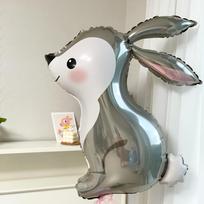 4-Pack Silver-Gray Rabbit Cute Foil Balloons, Helium-Filled and Can Float in the Air, Suitable for Birthday Parties and Themed Party Decorations Other