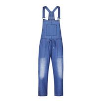 Fashion Solid Color Baggy Denim Dungaree Overalls Jumpsuit Full Length Bib Pants for Women Casual Daily S ultramarino mėlyna spalva