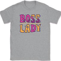 Boss Lady T-Shirt Mens Womens Tees Top Funny The Office Humor Gift Joke Novelty Text Graphic Tee XL