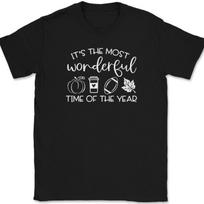 Fall Its The Most Wonderful Time of The Year T-Shirt Mens Womens Tees Top Funny Leaves Tee 2XL