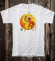 Retro Novelty Tee T Shirt Vintage Mid Century Art Atomic Space Monkey #8 S