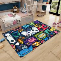 Multiple sizes Gaming devices retro elements Carpet for Living Room Bedroom Sofa Home Decor Rus Non-slip Floor Mat Luxury Gift 40x60cm