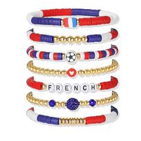 1set World Soccer Cup Game-day Bracelet Stack For Sports Fans