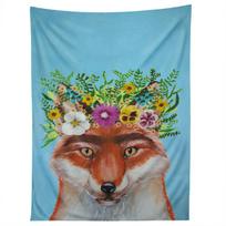 FRIDA KAHLO FOX tapestry 75x100 juoda