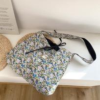 Flower Denim Shoulder Bag Cloth Bohemian Messenger Bag Casual Double Sided Denim Bag  Outdoor Style C