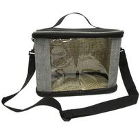 Carrier Bag Parrot Carrier Cage Travel Bag Pet Guinea Pig Travel Cage with Large Window Squirrel Portable Fabric Cage pilka spalva