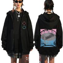 Kiss All The Time Disco Occasionally Zipper Hoodie Men Women Fashion Oversized Zip Up Jacket Fleece Cotton Sweatshirts M