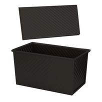 Nonstick Carbon Steel Loaf Pan Corrugated Bread Toast Box Mold with Lid Rectangle Bread Baking Mould with Air Vent 1 juoda