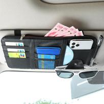 Multi-Pocket Car Sun Visor Organizer Auto Interior Accessories Document Storage Pouch Pen Holder Multifunctional Glasses Clip juoda