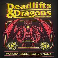 Deadlifts and Dragons Flex Comics Men's 2XL Black Graphic Fitness T-Shirt 3XL