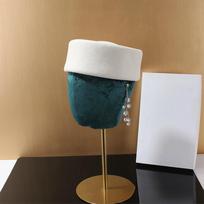 Retro British Women Wool Felt Beret Hard Concave Top Elegant Vintage Fedoras Hat for Formal Wedding Party Garment Accessory