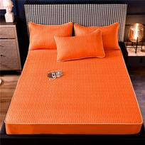 Naujas storas skiautinimo procesas, pritaikytas lakštinis lovatiesis čiužinio apsauga, 150x200 180x200 200x220, vientisa spalva be pagalvės užvalkalo Mattress Cover(100x200cm) oranžinė