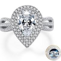 Bague Ringen Real Gra Moissanite sužadėtuvių žiedas su sertifikatu 7 * 10 mm vandens lašo formos akmuo, moteriška puiki papuošalų dovana 7*10mm No.5 balta