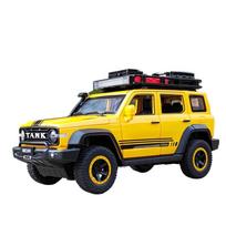 1/24 Off-Road Version Tank 300 Jeeps Car Alloy Car Model Diecast Metal Toy Off-road Vehicles Car Model Sound and Light Kids Gift geltona