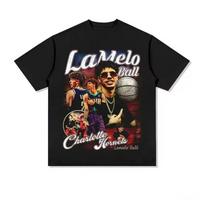 LaMelo Three ball Bauer Men Clothing Tee Shirt Homme New in Top & Tees short sleeve Round Neck Printing Pullover T-shirts XXXXL