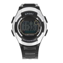 Sportinis daugiafunkcis laikrodis 50M atsparus vandeniui Vintažinis unisex LED šviesos diodų šviečiantis chronometras žadintuvas 12/24 valandų sidabras