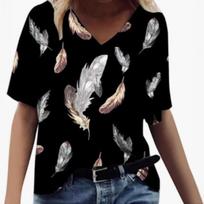 Summer 3D Printed Short Sleeved Women's Hong Kong Style Loose and Versatile Top T-shirt S