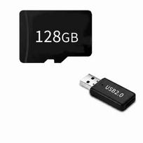 128GB Micro SD atminties kortelė + USB adapteris