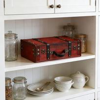 Antique Suitcase Decorative Storage Box Luggage Case for Decoration Parties auksas