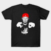 Men Black Print T-shirt Fred Durst No-Cut Transfer Paper Print Cotton Tshirt XL juoda