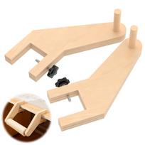1/2 Pair Wooden Desk Mount Paper Roll Dispenser Adjustable Drawing Papers Rolls Holder Table Mount Drawing Paper Roll Dispenser