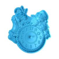 Santa Clocks Silicone Mold Flexible Clock Epoxy Resin Mold DIY Christmas Crafts Home Decoration Mold for DIY Wall Decor 1 mėlyna